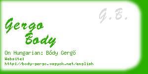 gergo body business card